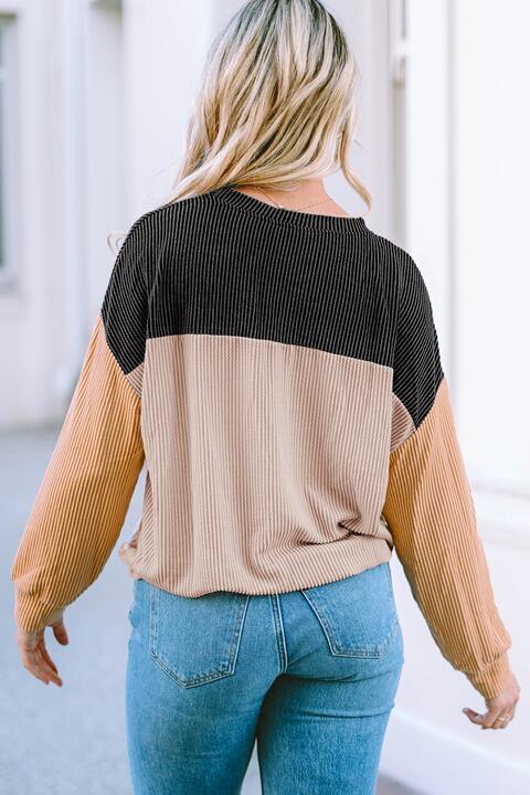 Graphic Round Neck Long Sleeve Sweatshirt - Immenzive