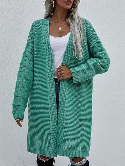 Open Front Long Sleeve Cardigan - Immenzive