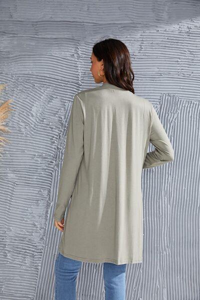 Open Front Long Sleeve Cardigan - Immenzive