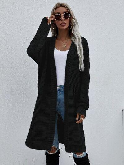 Open Front Long Sleeve Cardigan - Immenzive