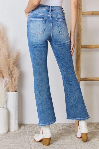 RISEN Full Size High Rise Ankle Flare Jeans - Immenzive