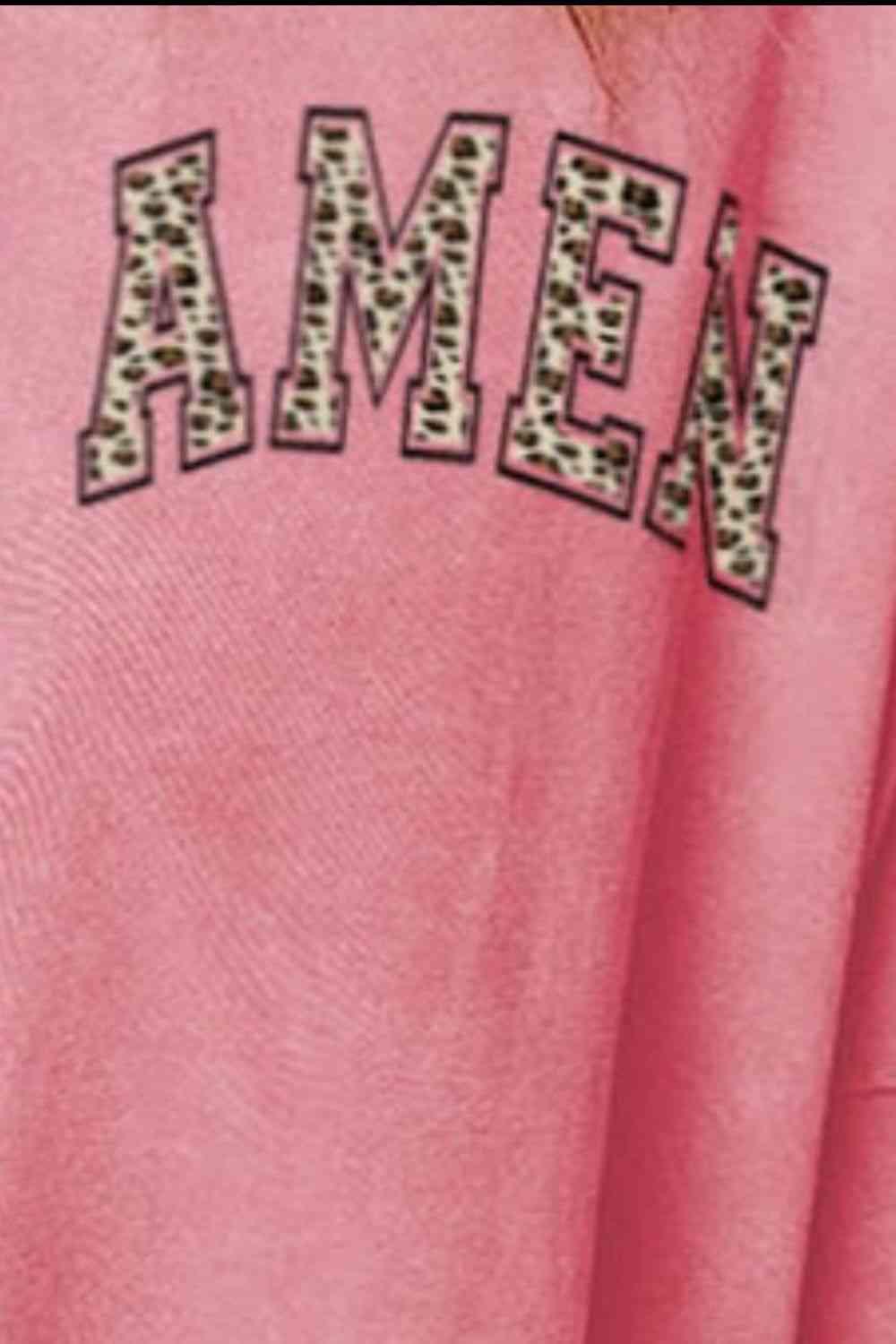 AMEN Graphic Dropped Shoulder Slit Sweatshirt - Immenzive