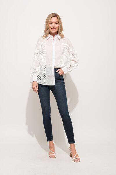 And The Why Eyelet Long Sleeve Button Down Shirt - Immenzive