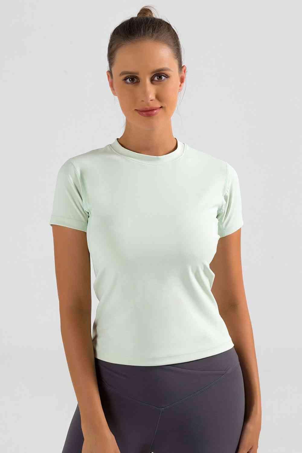 Round Neck Short Sleeve Sports T-Shirt - Immenzive