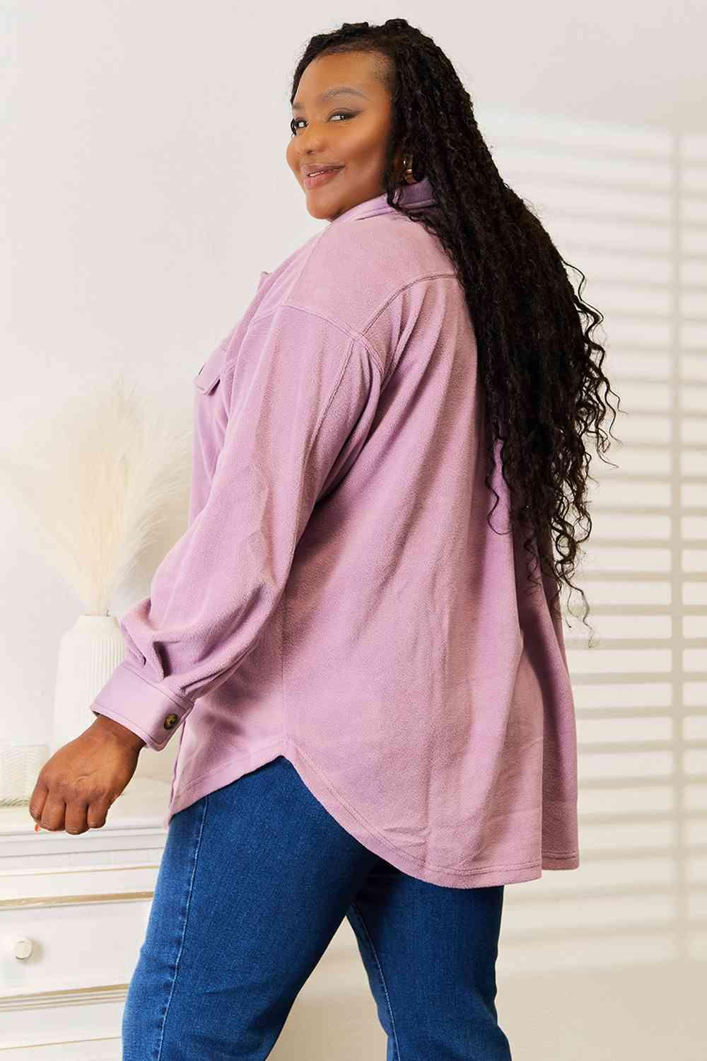 Heimish Cozy Girl Full Size Button Down Shacket - Immenzive