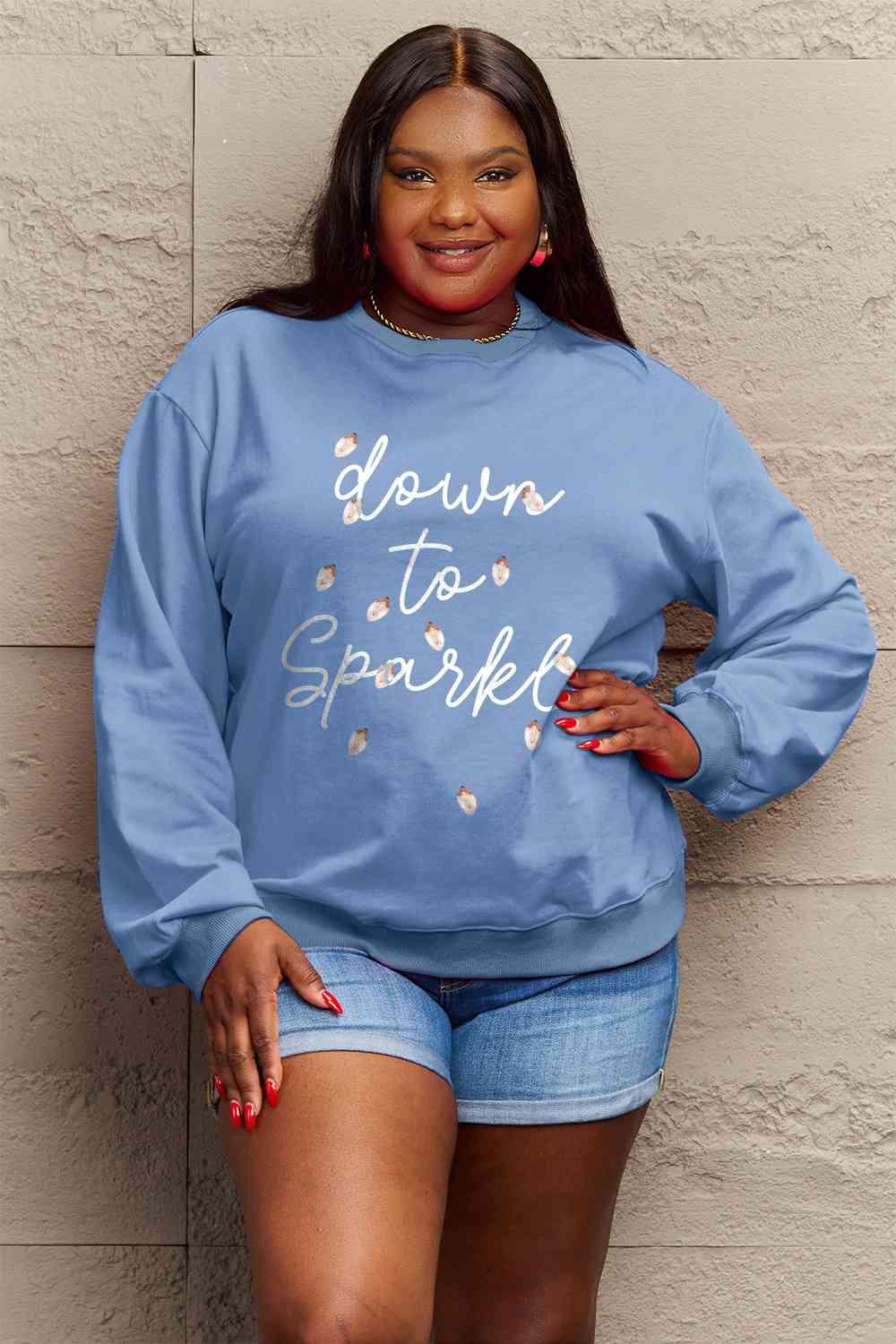 Simply Love Full Size Letter Graphic Long Sleeve Sweatshirt - Immenzive