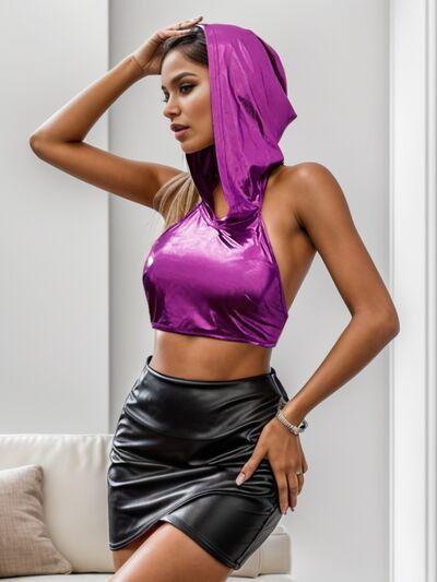 Backless Hooded Cropped Tank - Immenzive