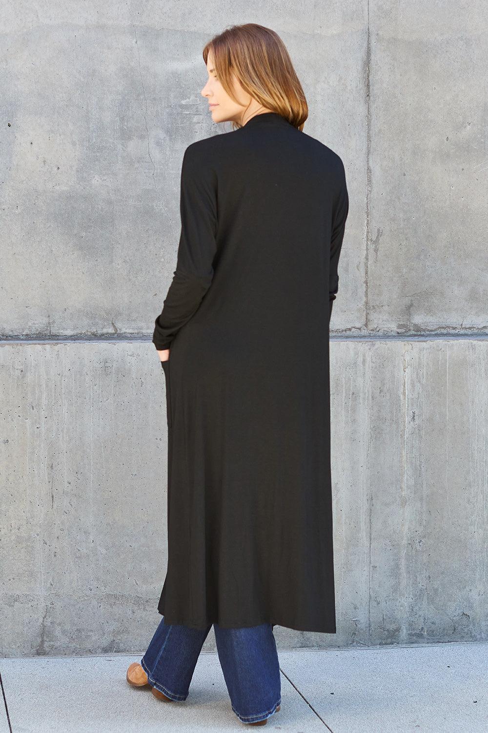 Basic Bae Full Size Open Front Long Sleeve Cover Up - Immenzive