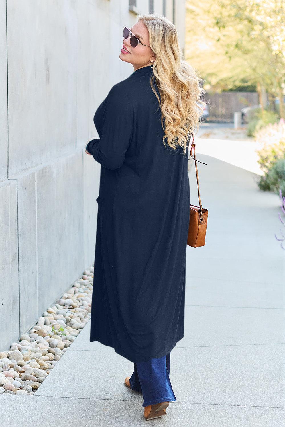 Basic Bae Full Size Open Front Long Sleeve Cover Up - Immenzive