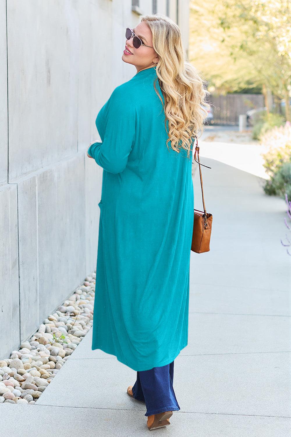 Basic Bae Full Size Open Front Long Sleeve Cover Up - Immenzive