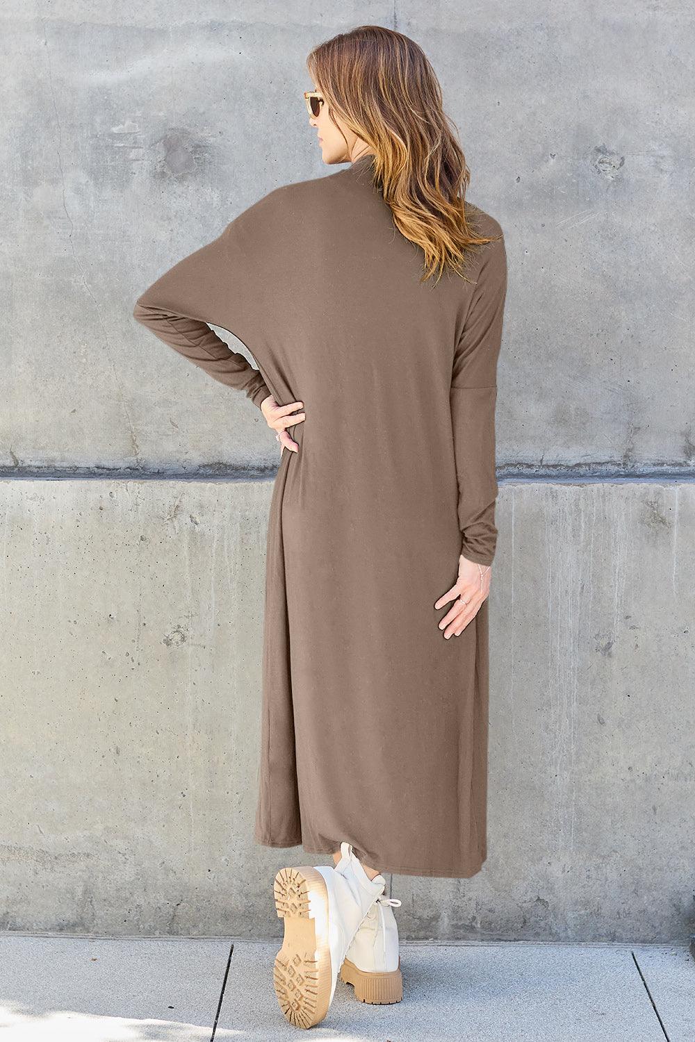 Basic Bae Full Size Open Front Long Sleeve Cover Up - Immenzive