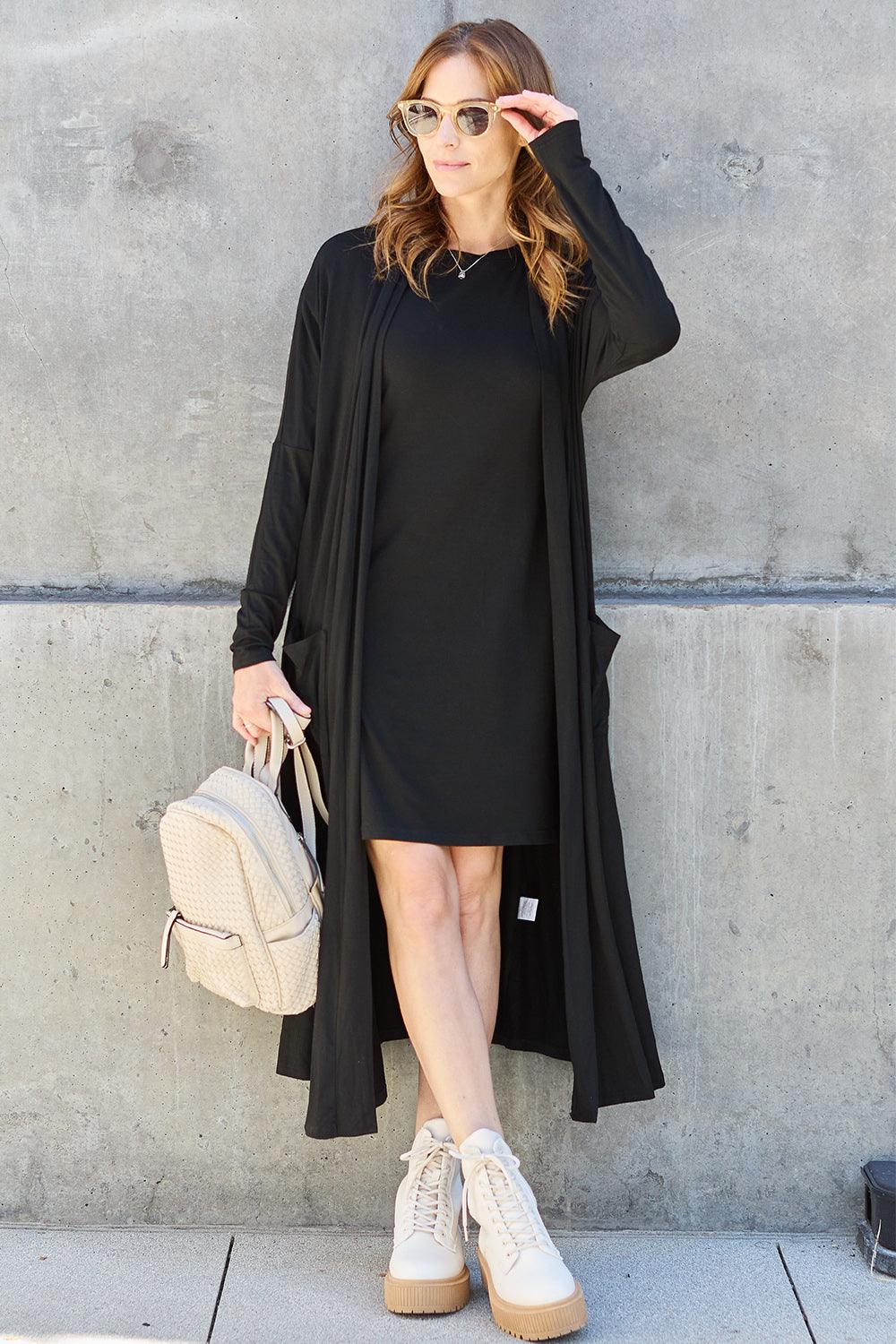 Basic Bae Full Size Open Front Long Sleeve Cover Up - Immenzive