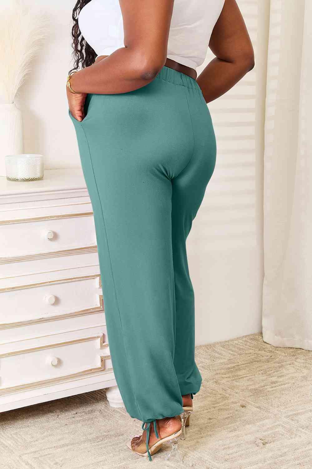 Basic Bae Full Size Soft Rayon Drawstring Waist Pants with Pockets - Immenzive