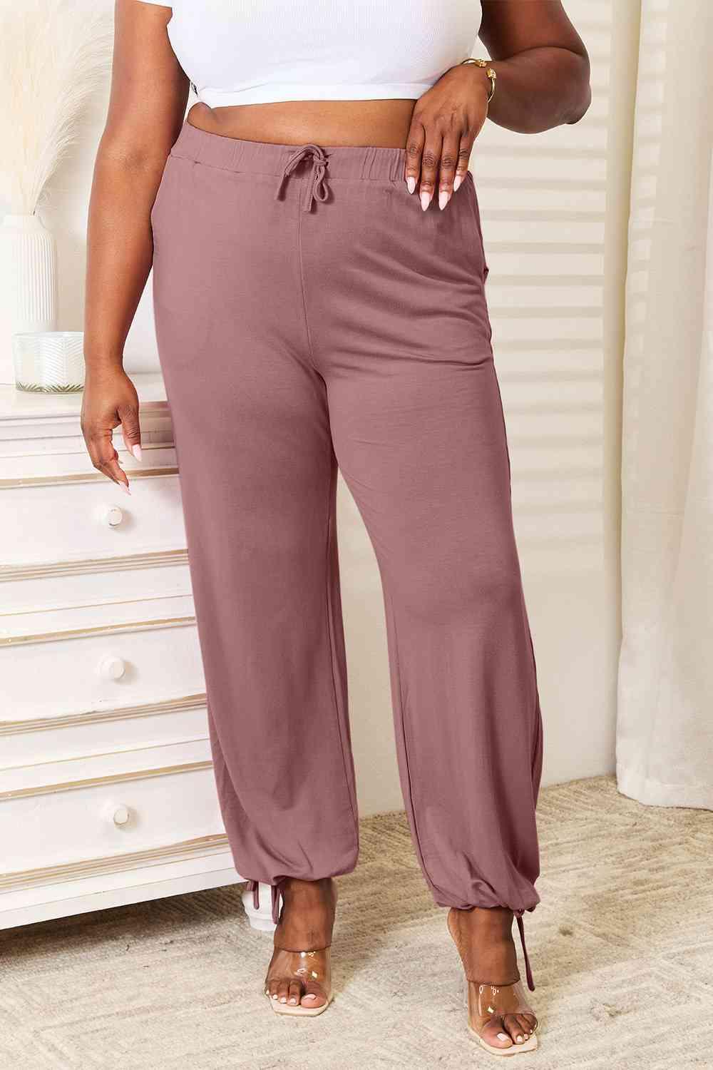 Basic Bae Full Size Soft Rayon Drawstring Waist Pants with Pockets - Immenzive