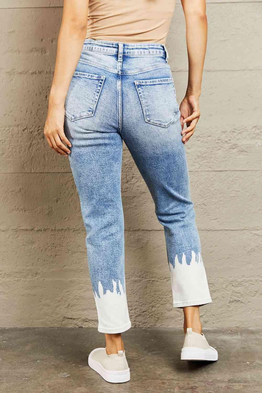 BAYEAS High Waisted Distressed Painted Cropped Skinny Jeans - Immenzive