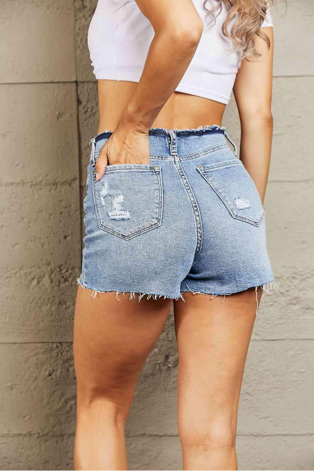 BAYEAS High Waisted Distressed Shorts - Immenzive