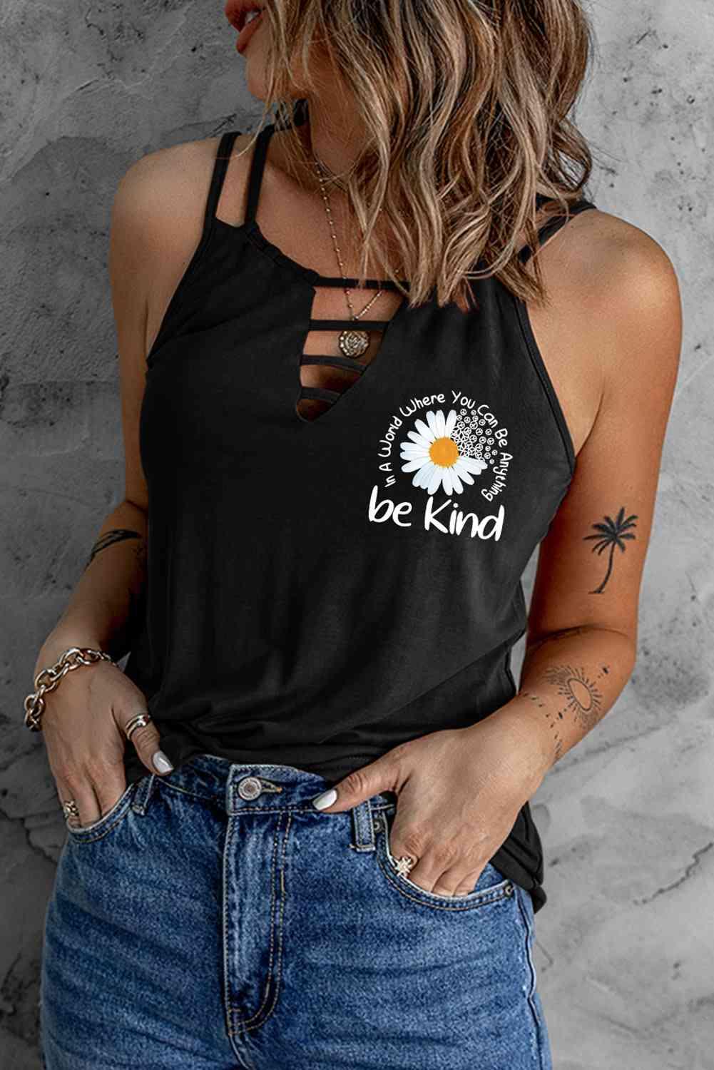 BE KIND Graphic Double-Strap Cami - Immenzive