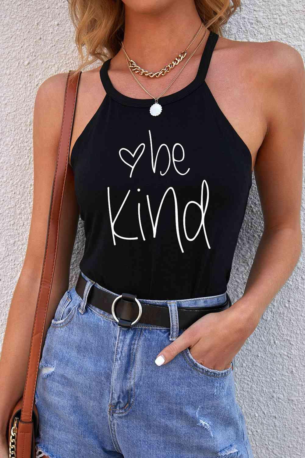 BE KIND Graphic Round Neck Tank - Immenzive