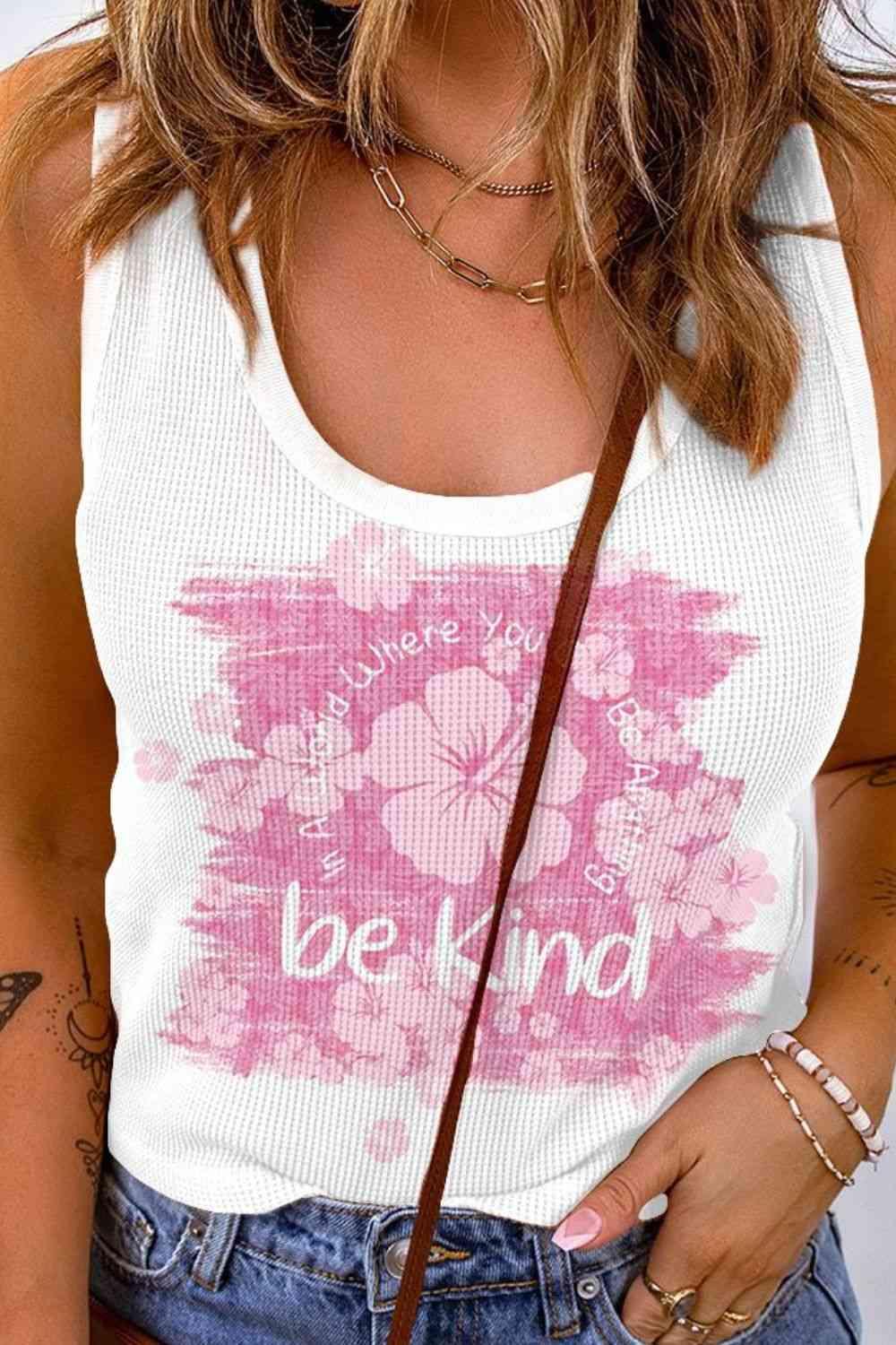 BE KIND Graphic Scoop Neck Tank - Immenzive