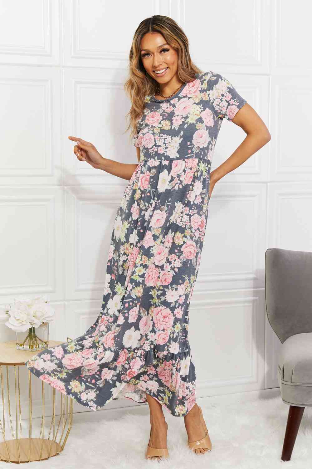 BOMBOM In Bloom Floral Tiered Maxi Dress - Immenzive