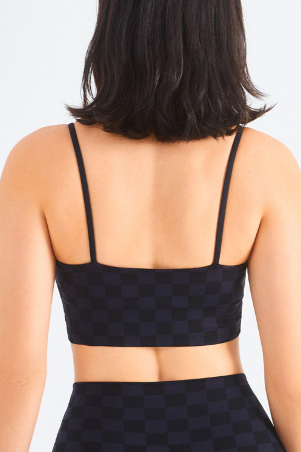 Breathable Checkered Sports Bra - Immenzive