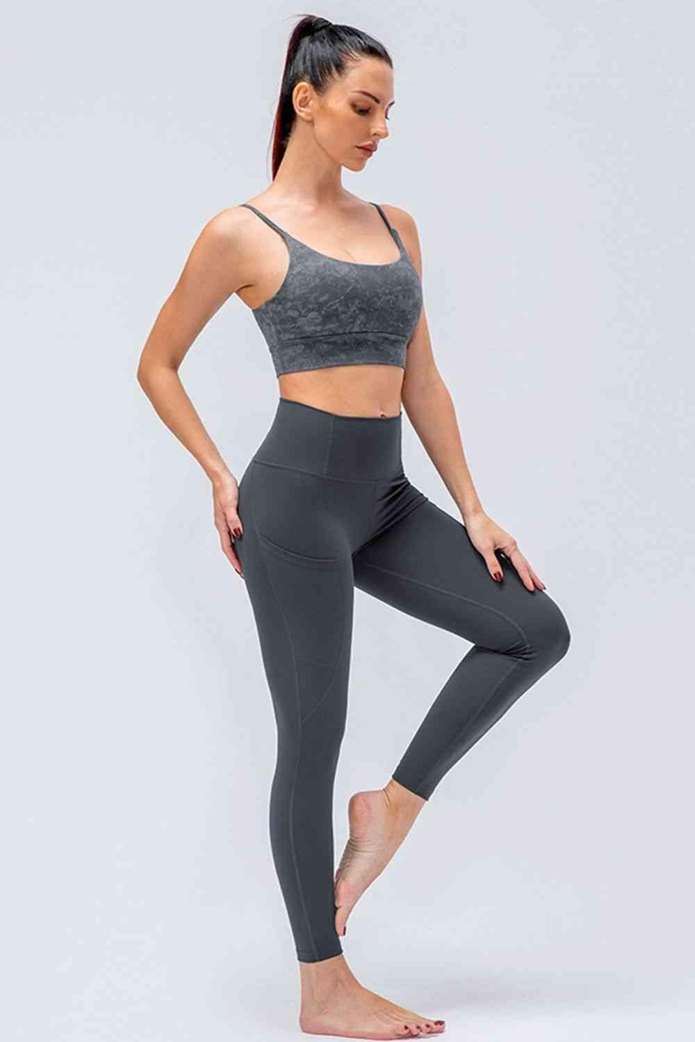 Breathable Wide Waistband Active Leggings with Pockets - Immenzive