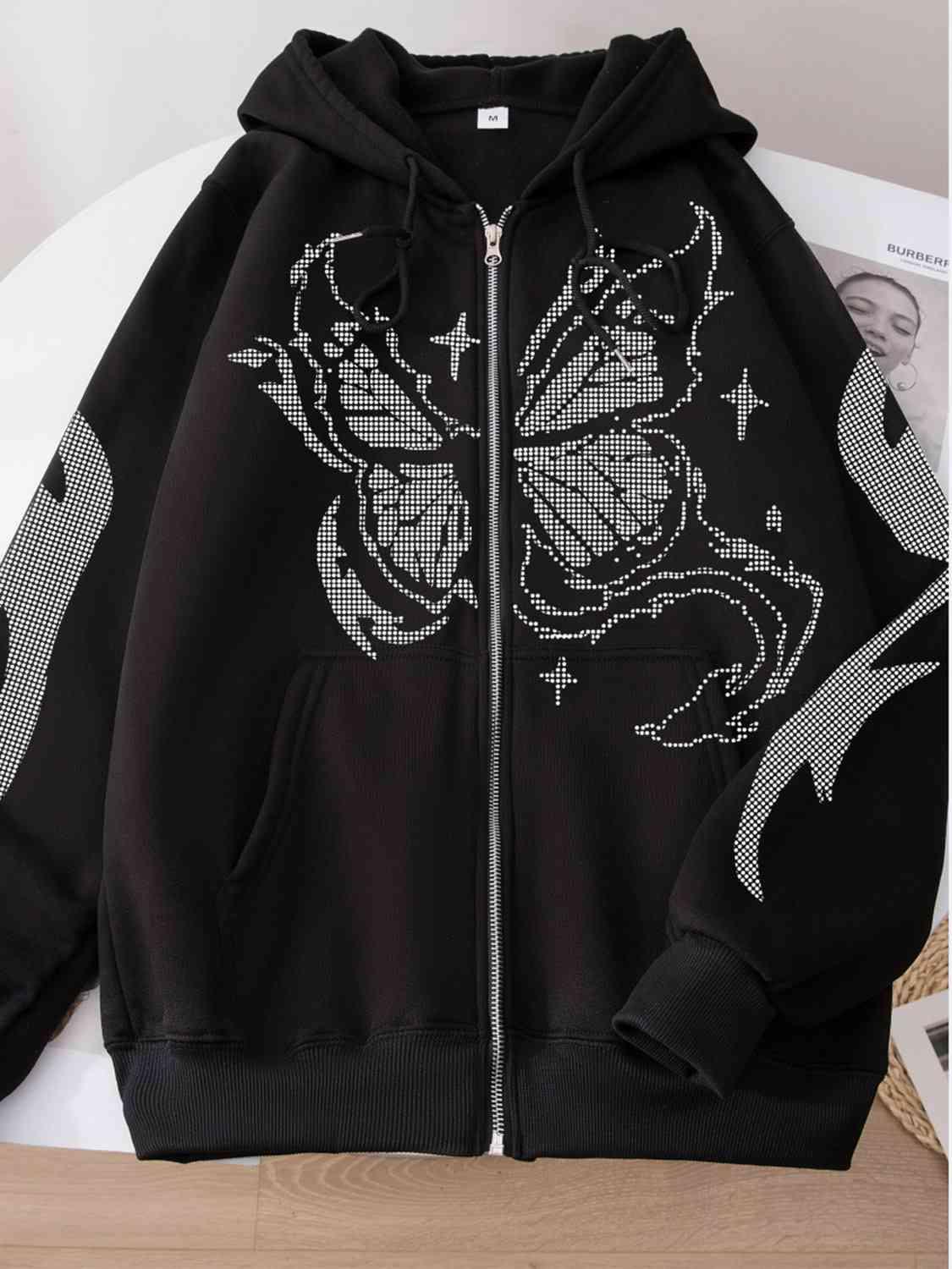 Butterfly Graphic Hooded Jacket - Immenzive