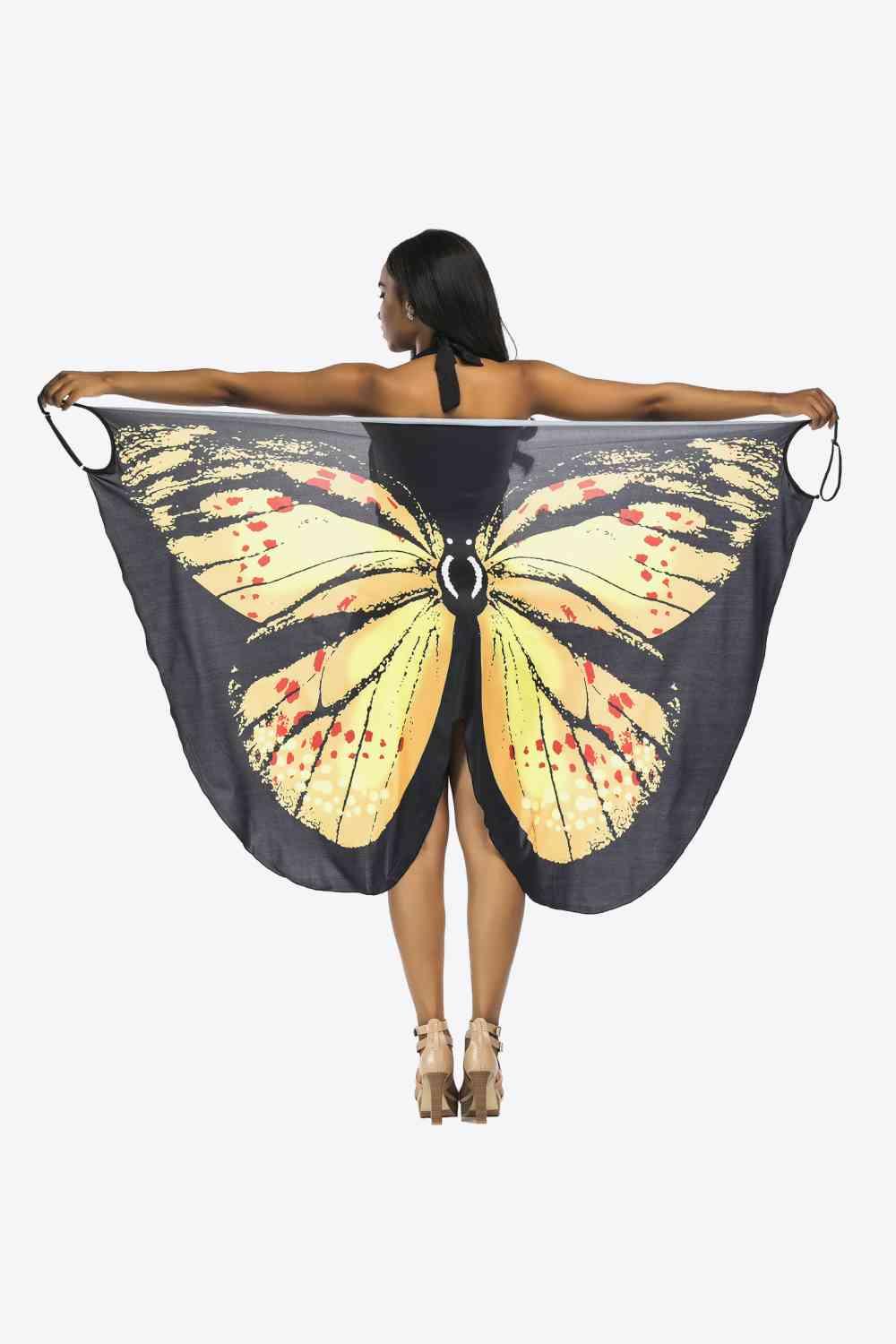 Butterfly Spaghetti Strap Cover Up - Immenzive