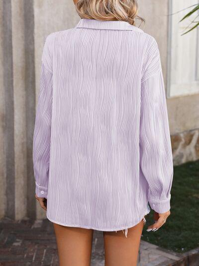 Button Up Dropped Shoulder Shirt - Immenzive