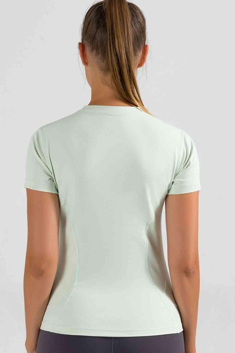 Round Neck Short Sleeve Sports T-Shirt - Immenzive