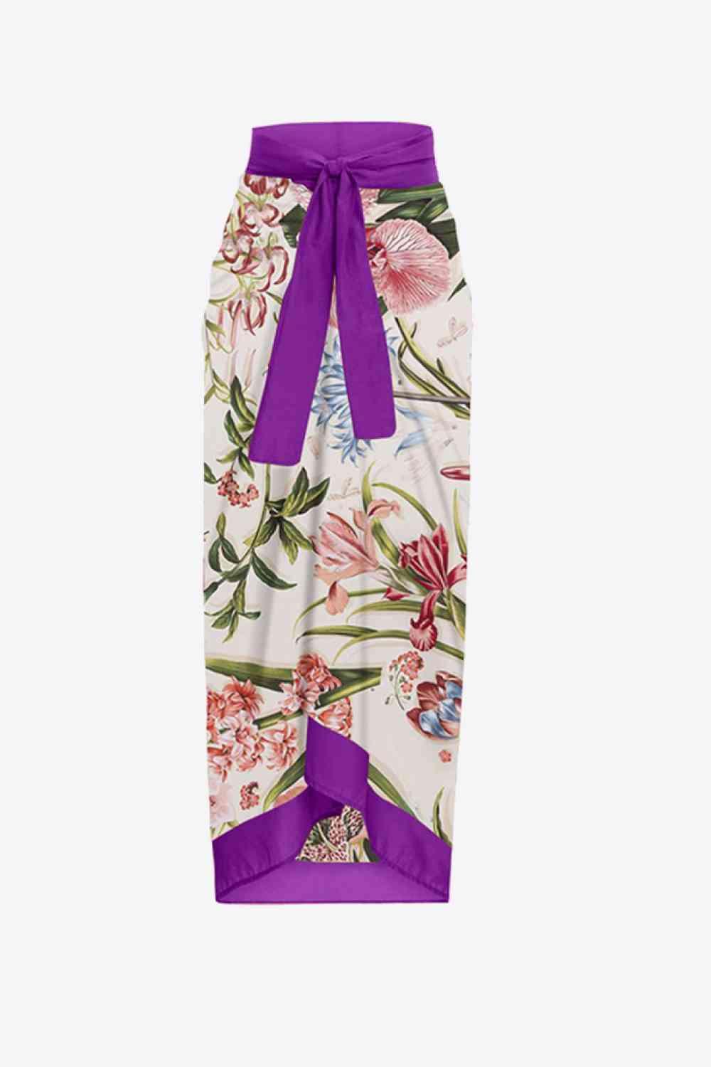 Floral Tie Shoulder Two-Piece Swim Set - Immenzive