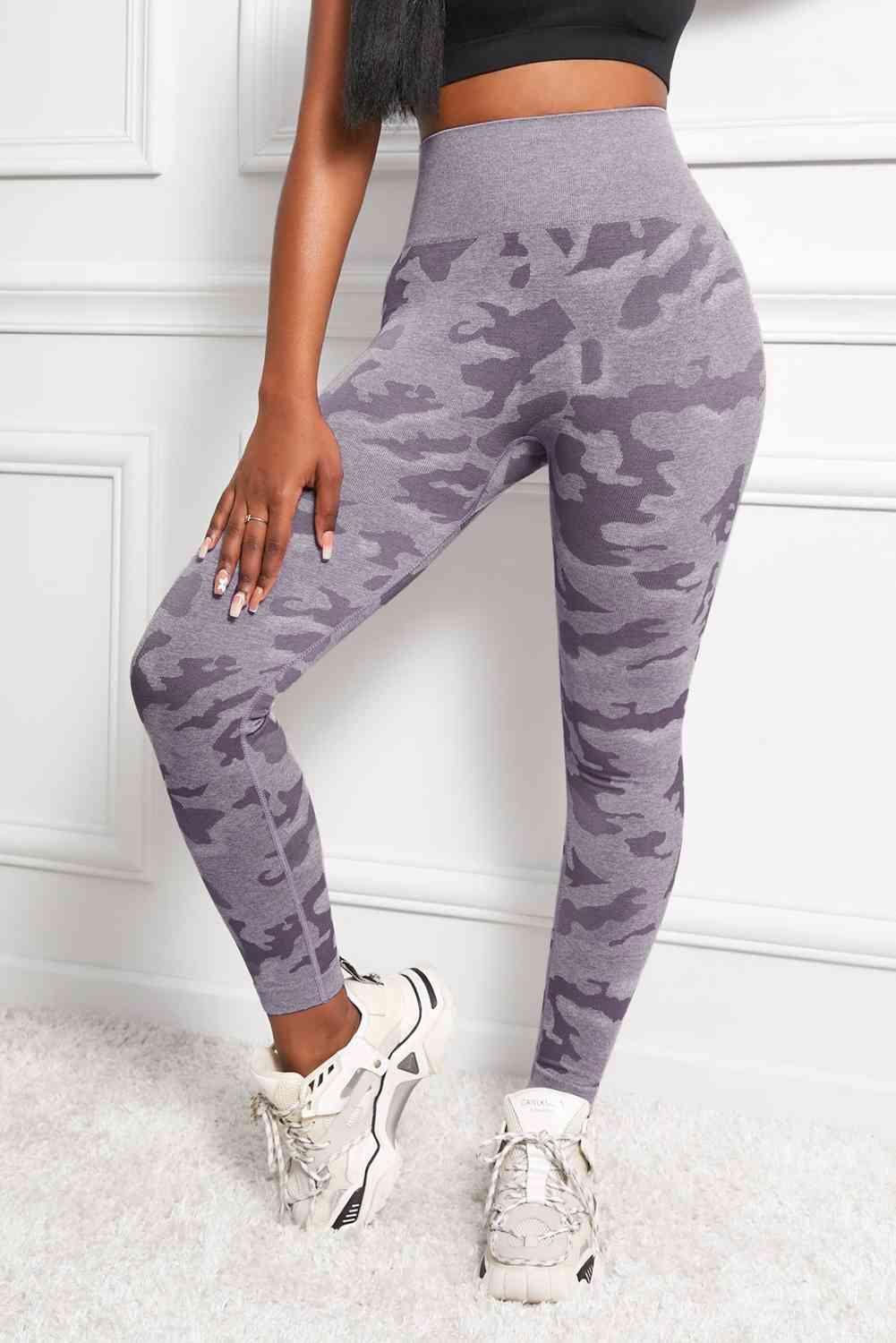 Camo Print Seamless High Waist Yoga Leggings - Immenzive