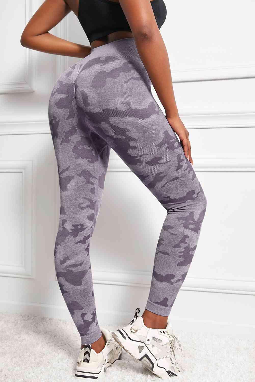 Camo Print Seamless High Waist Yoga Leggings - Immenzive