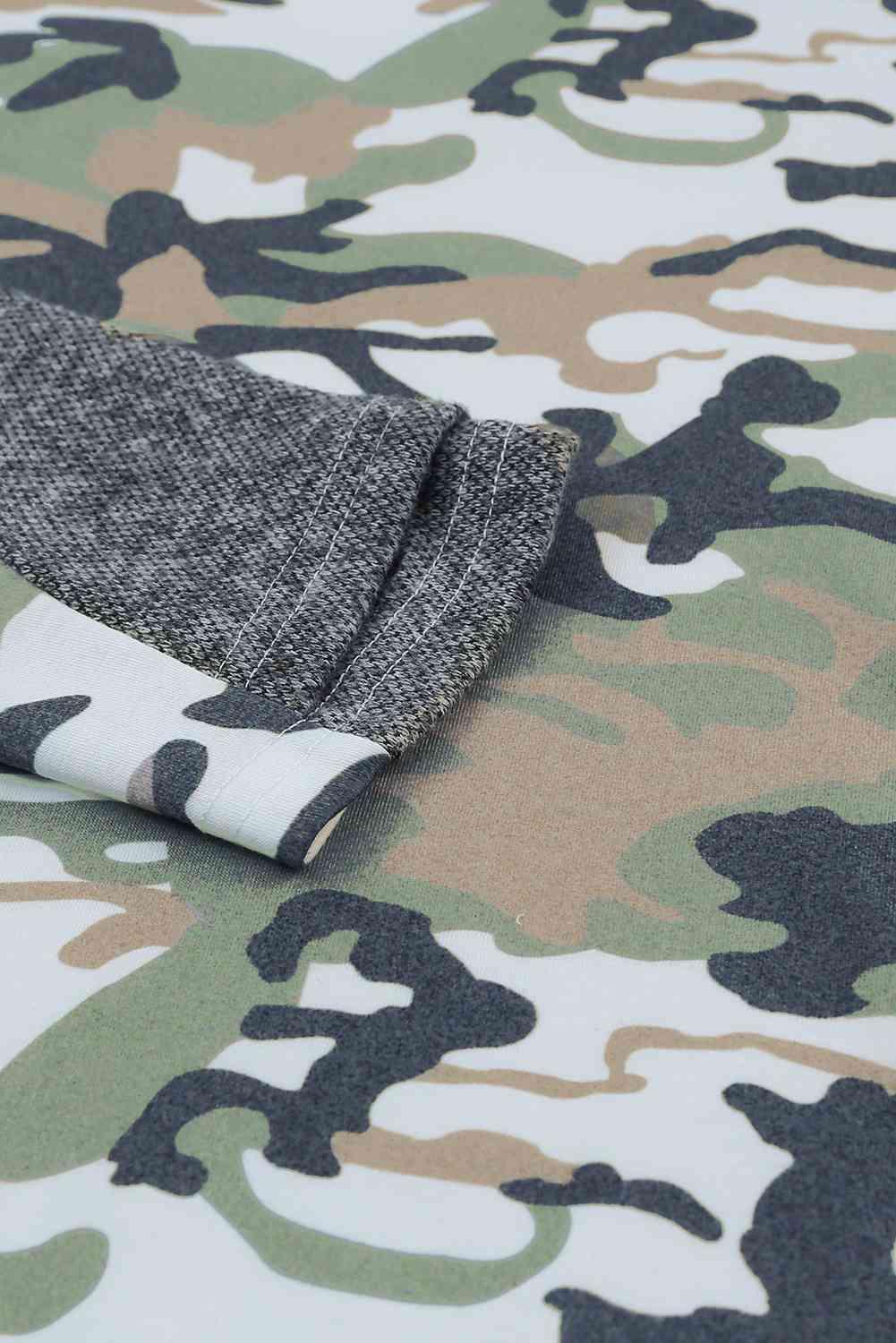 Camouflage Sequin Drawstring Hoodie - Immenzive