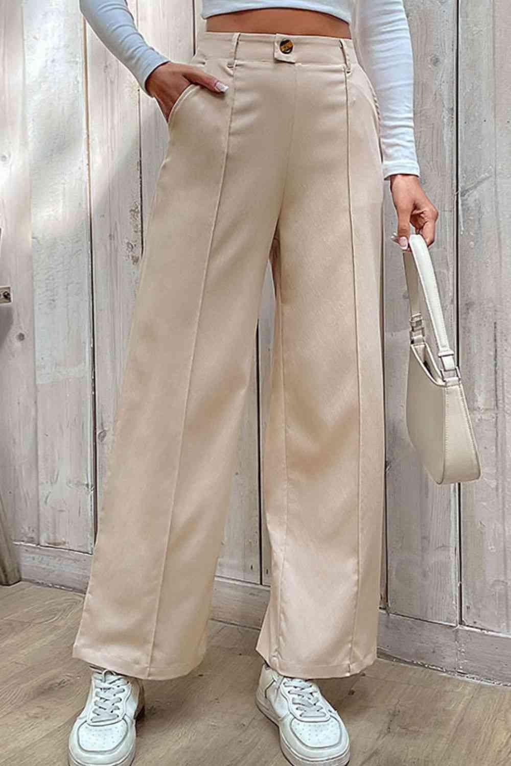 Center Seam Wide Leg Pants - Immenzive