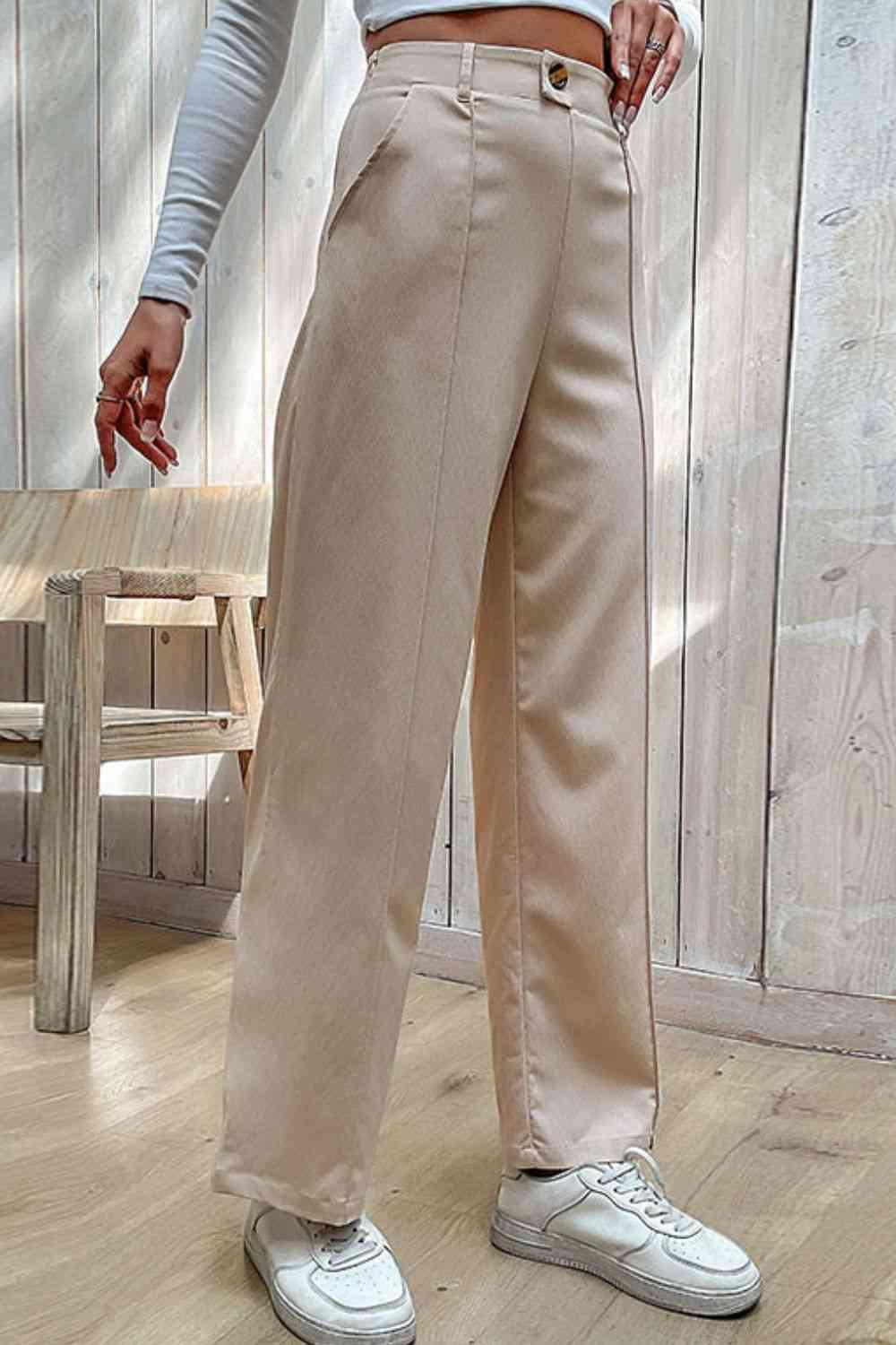 Center Seam Wide Leg Pants - Immenzive