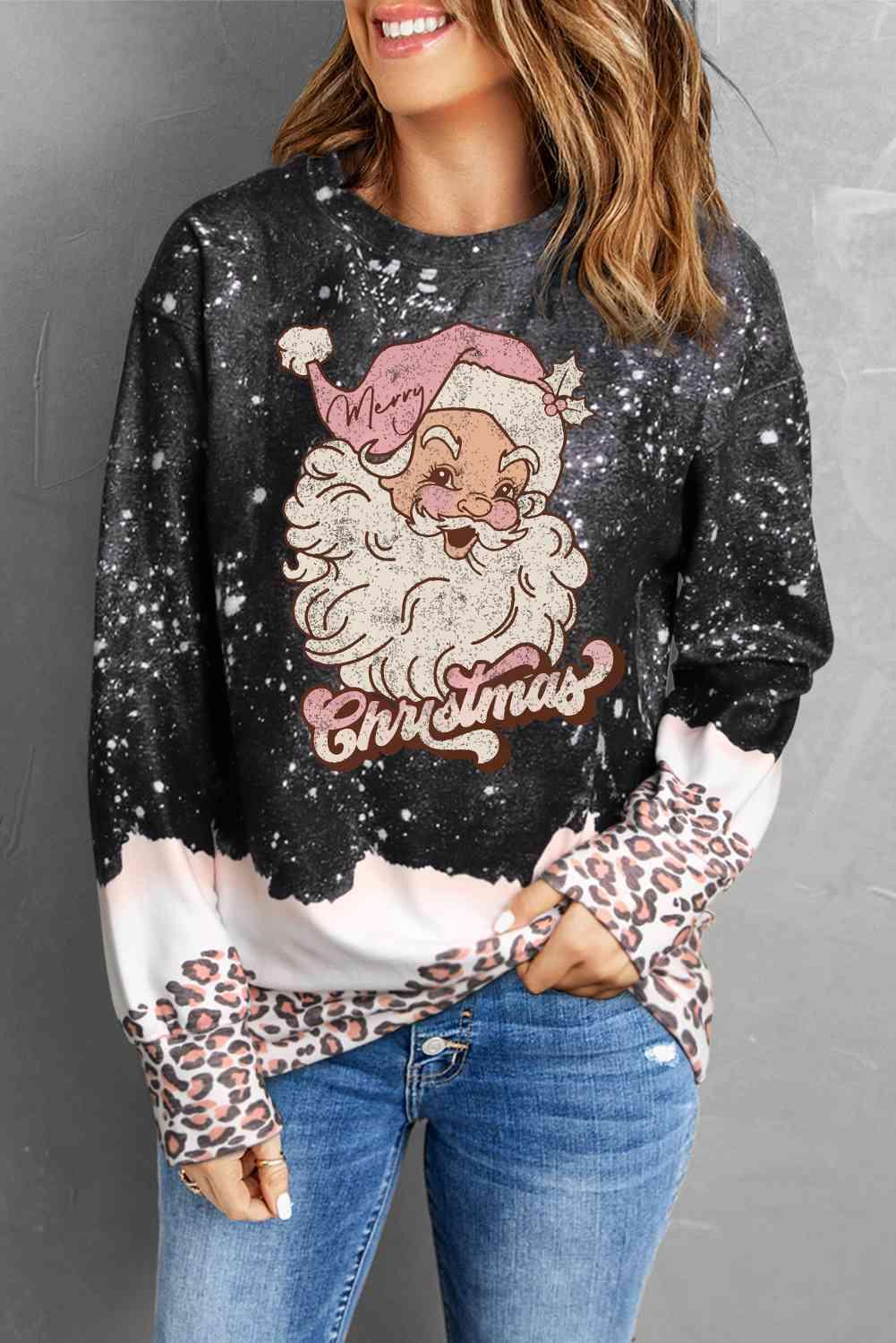 CHRISTMAS Graphic Leopard Sweatshirt - Immenzive