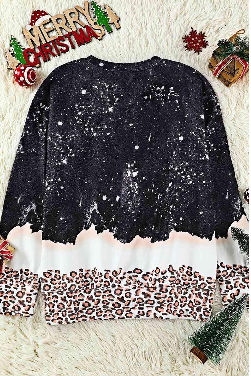 CHRISTMAS Graphic Leopard Sweatshirt - Immenzive