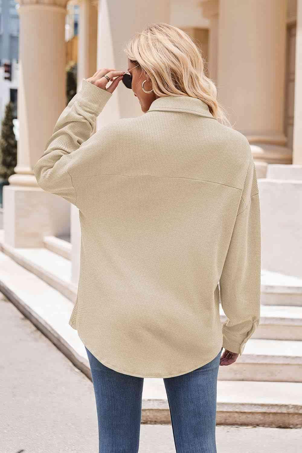 Collared Neck Dropped Shoulder Shirt - Immenzive