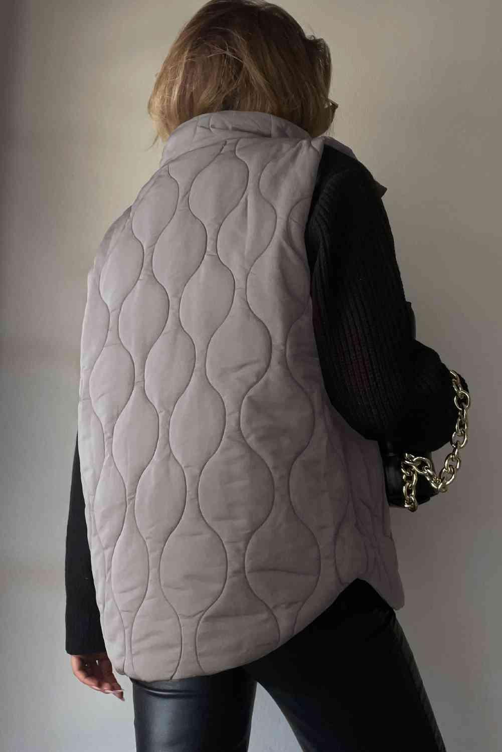 Collared Neck Vest with Pockets - Immenzive