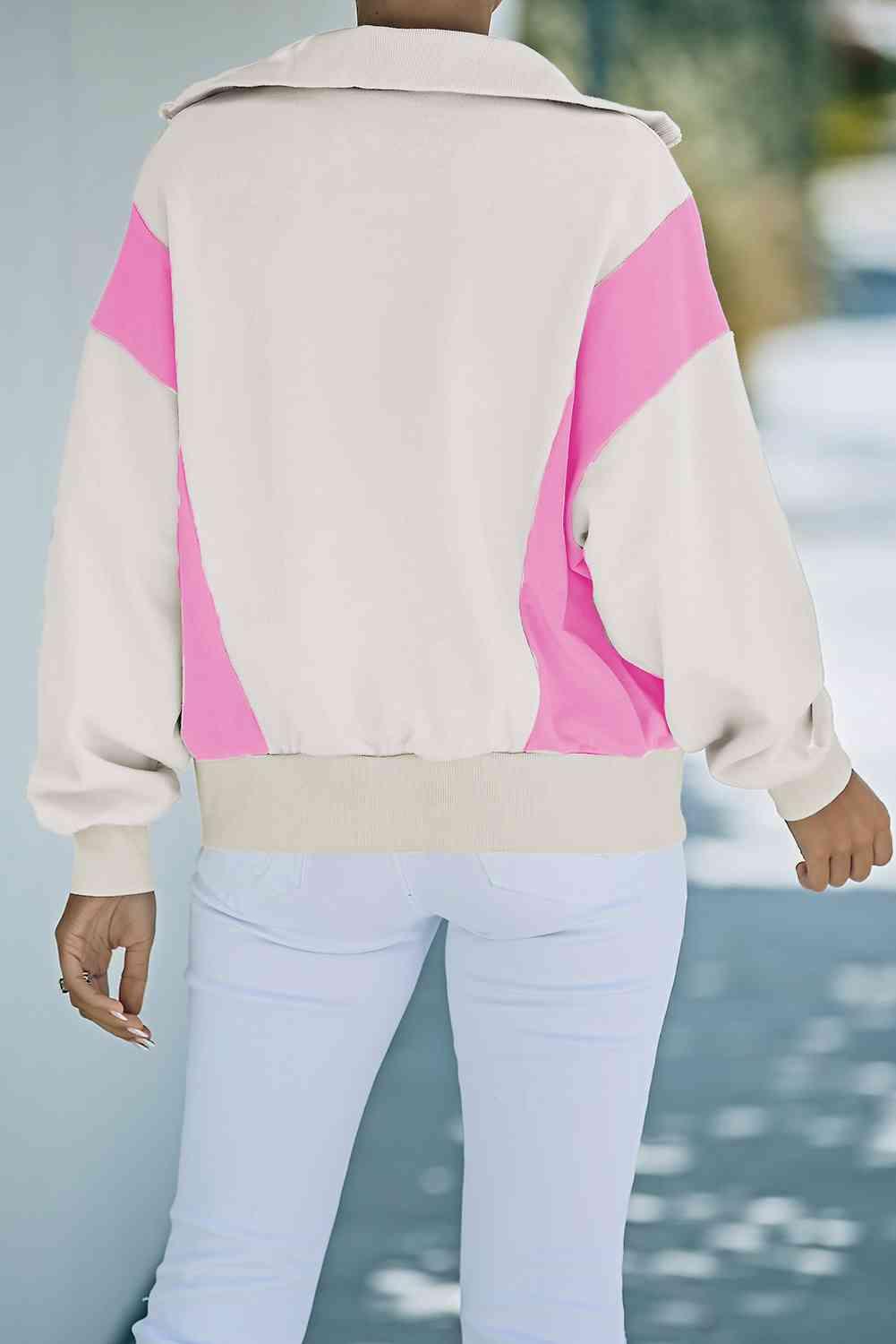 Color Block Quarter-Zip Sweatshirt - Immenzive