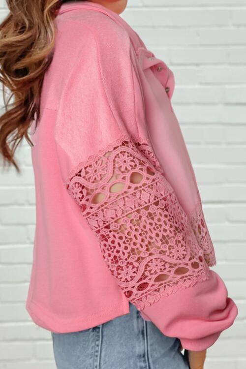 Crochet Snap Button Sweatshirt - Immenzive