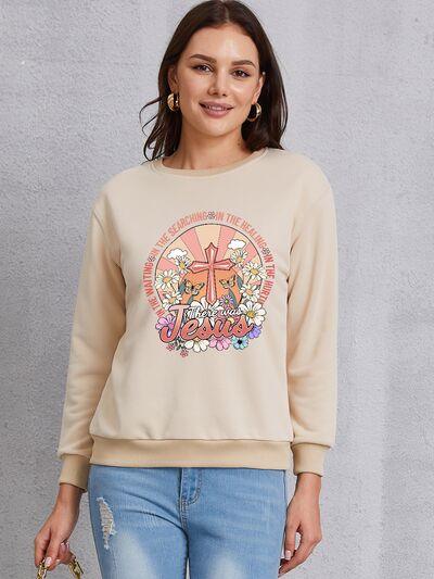 Cross Graphic Round Neck Sweatshirt - Immenzive