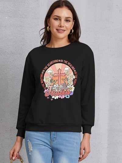 Cross Graphic Round Neck Sweatshirt - Immenzive