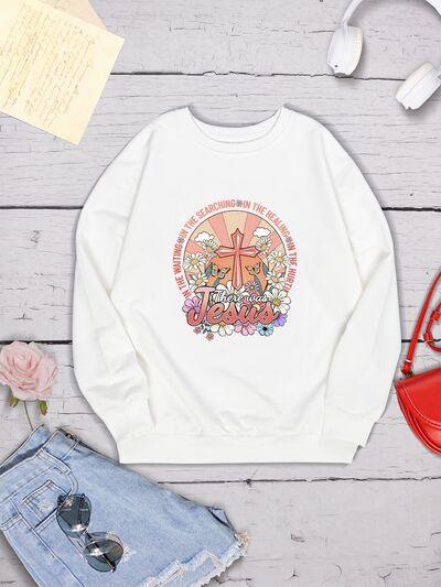 Cross Graphic Round Neck Sweatshirt - Immenzive