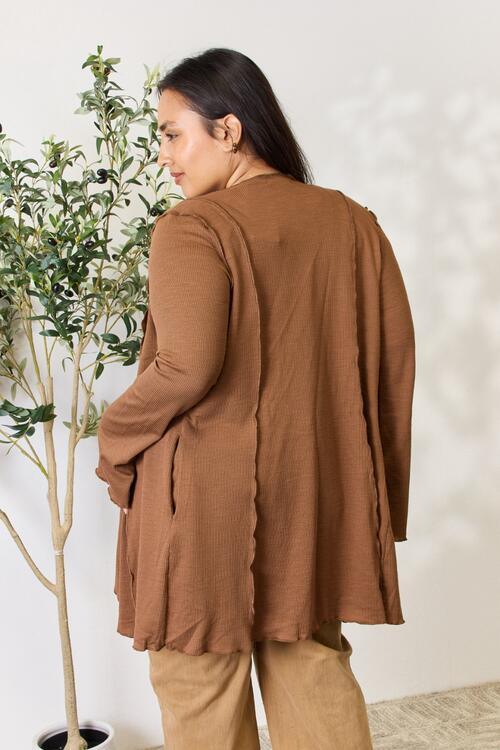 Culture Code Full Size Open Front Long Sleeve Cardigan - Immenzive