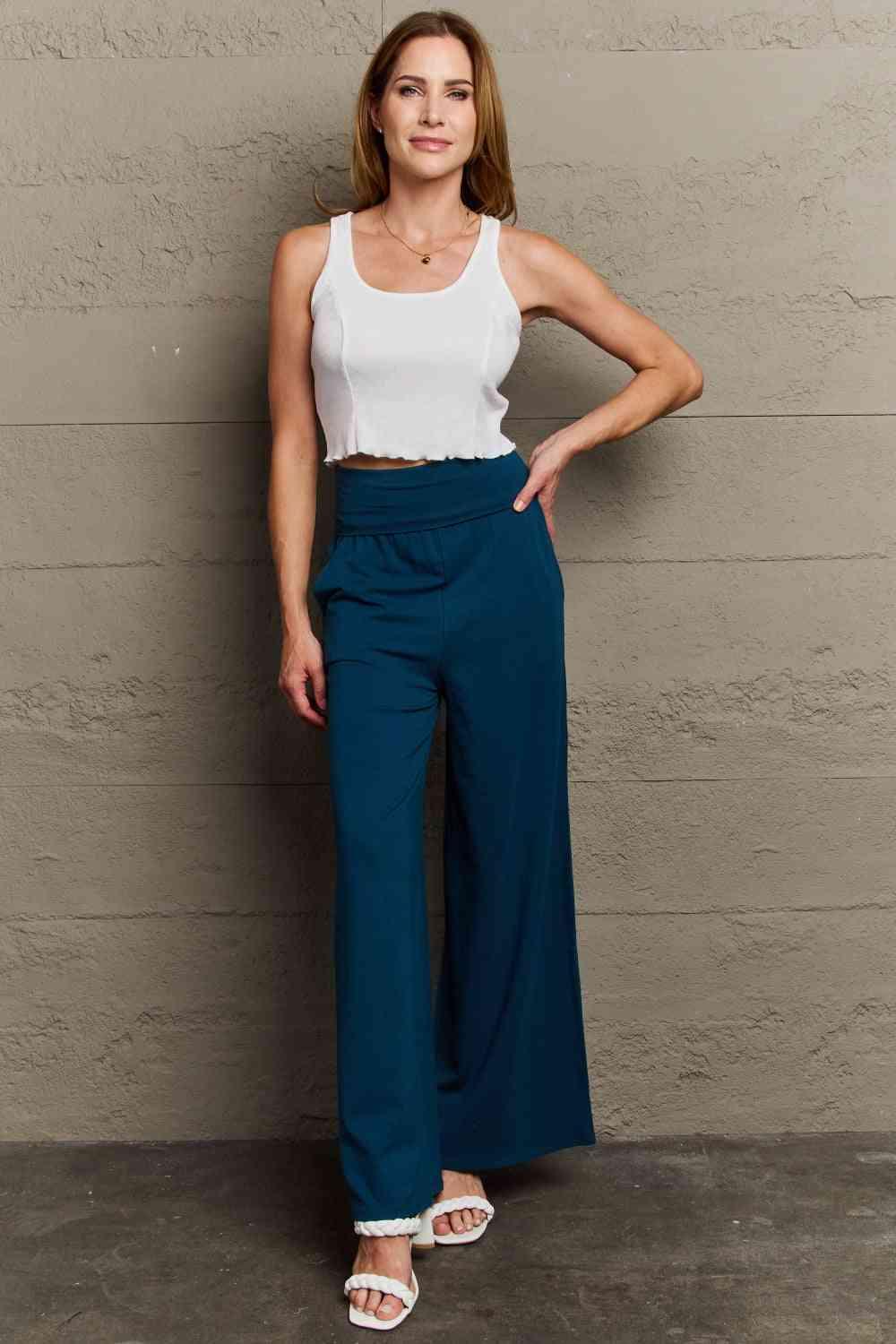 Culture Code My Best Wish Full Size High Waisted Palazzo Pants - Immenzive