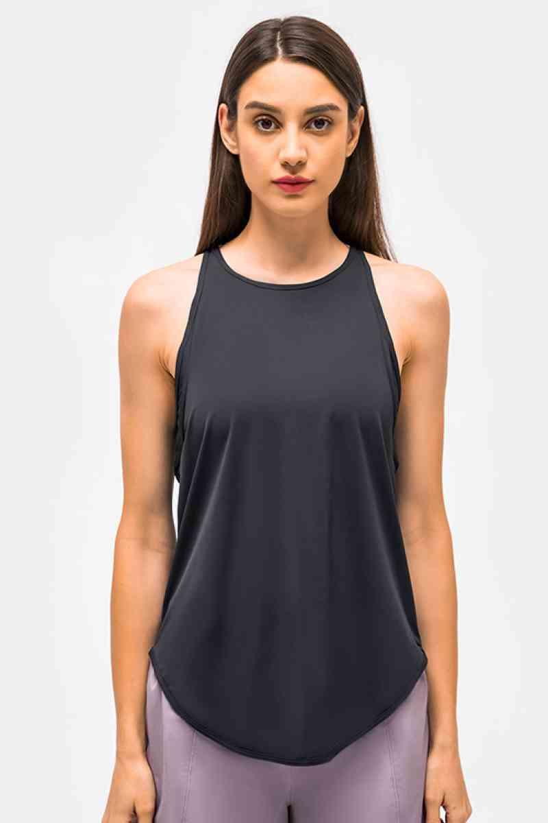 Cut Out Back Sports Tank Top - Immenzive