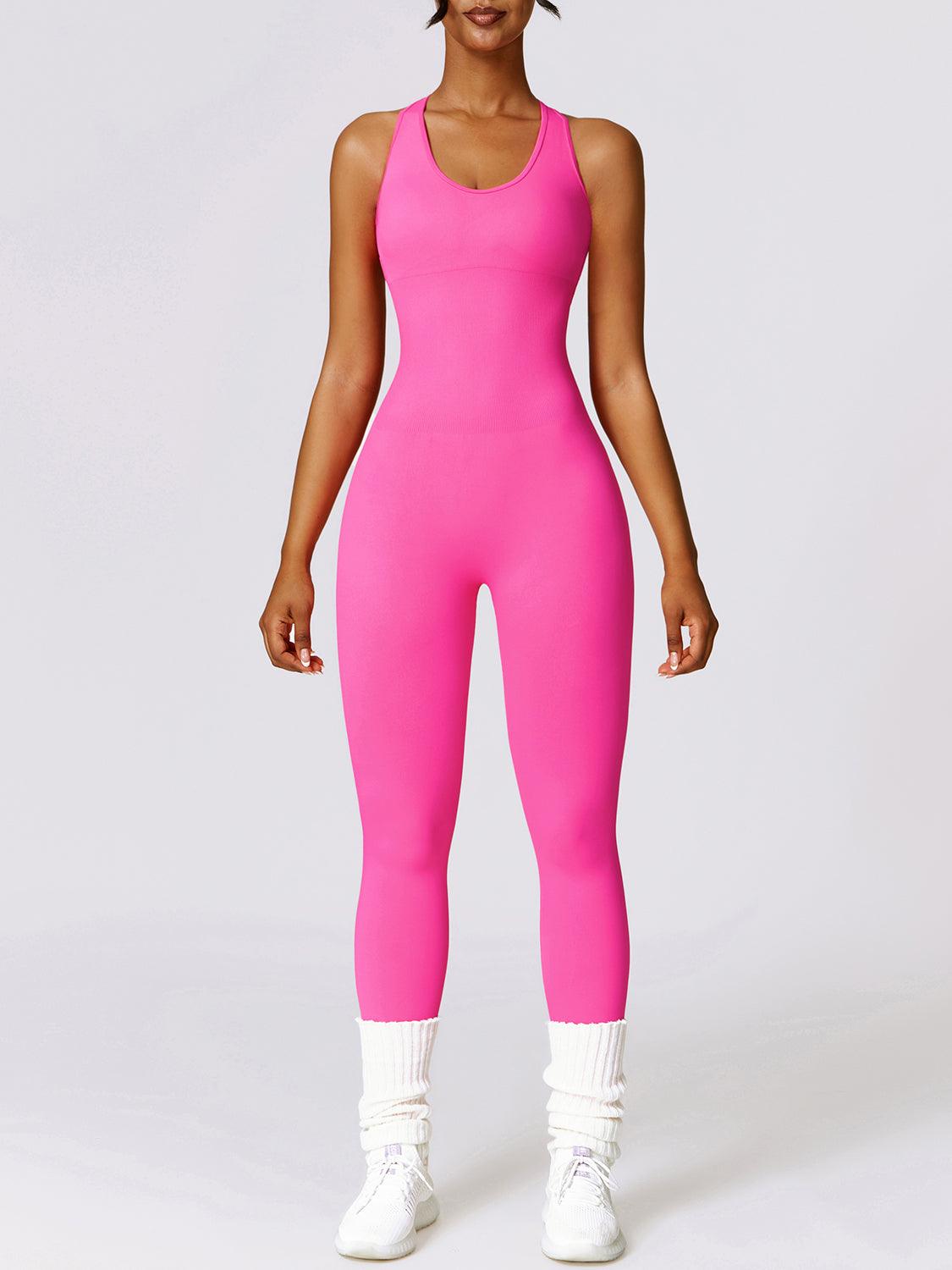 Cutout Racerback Active Jumpsuit - Immenzive