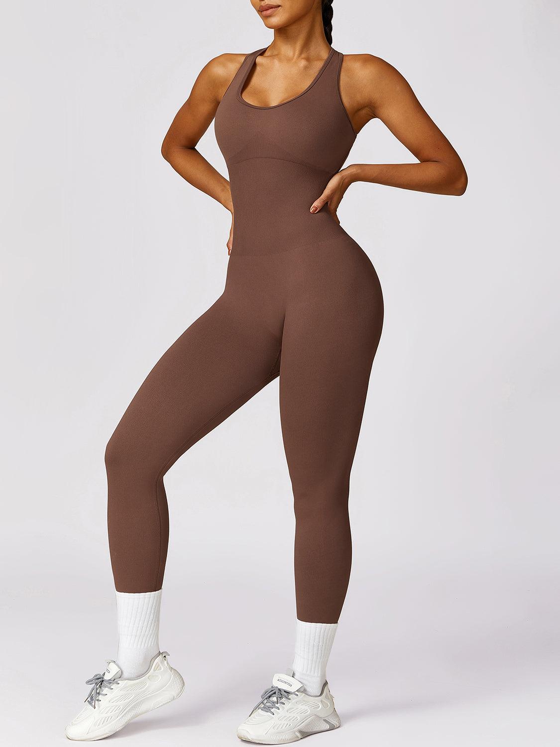 Cutout Racerback Active Jumpsuit - Immenzive